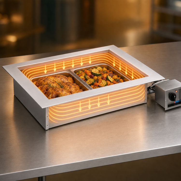Product image #3 for Alto-Shaam Halo Heat Large Flange Drop-In Electric Waterless Hot Food Well, 2 Full-Size Pan Capacity