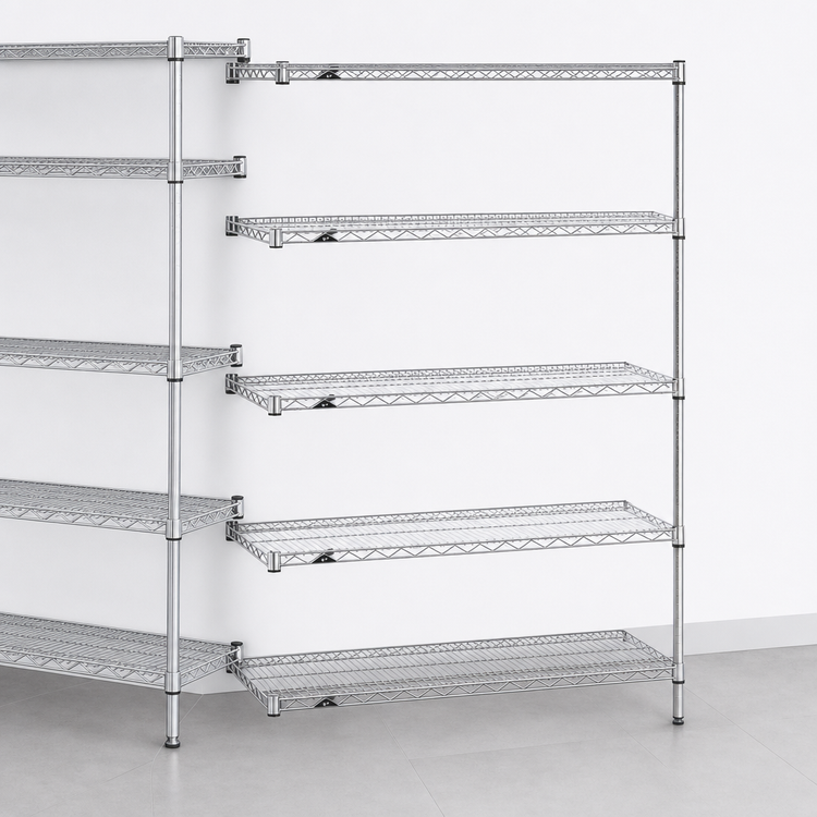 Product image #3 for Metro Super Erecta 5-Shelf Add-On Wire Shelving Unit, 60W x 21D x 74H, Brite Finish