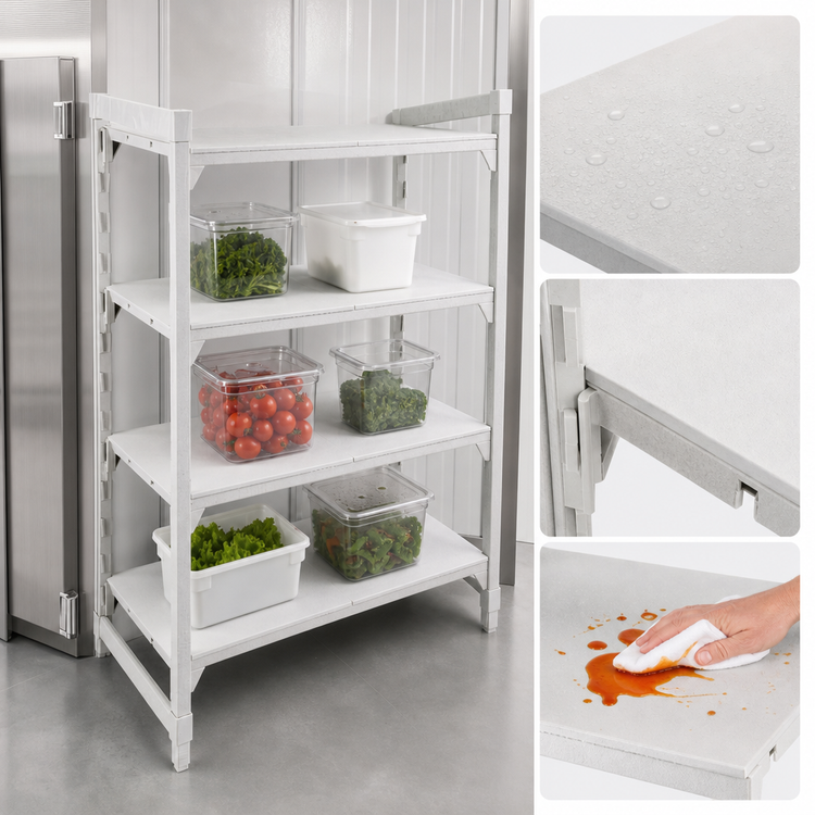 Product image #4 for Cambro Camshelving Premium 4-Tier Solid Stationary Starter Shelving Unit, 21-Inch Deep x 72-Inch Wide x 72-Inch High