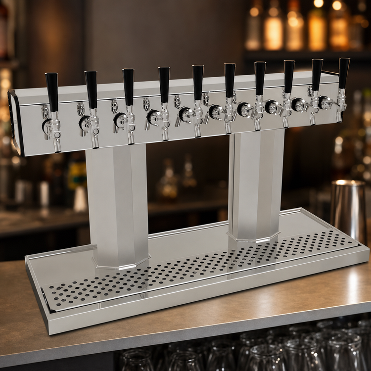 Product image #3 for Glastender Countertop Air-Cooled Tee Draft Dispensing Tower with 10 Faucets