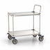 Thumbnail image #3 for Metro 18 x 30 Inch Type 316 Stainless Steel Bus Cart with 2 Solid Shelves