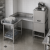 Thumbnail image #3 for Eagle Group Spec-Master Corner Clean Dishtable, 60-Inch Machine-to-Corner x 60-Inch Corner-to-End, Right-to-Left, 14/304 Stainless Steel
