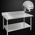 Thumbnail image #3 for Deluxe Series Stainless Steel Cocktail Station Work Table with 4-1/2 Inch Backsplash and Undershelf, 108 x 36 Inches