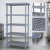 Thumbnail image #3 for Quantum Millenia 5-Shelf Open Grid Polymer Shelving Unit, 54W x 21D x 62H, 2000 lb. Capacity