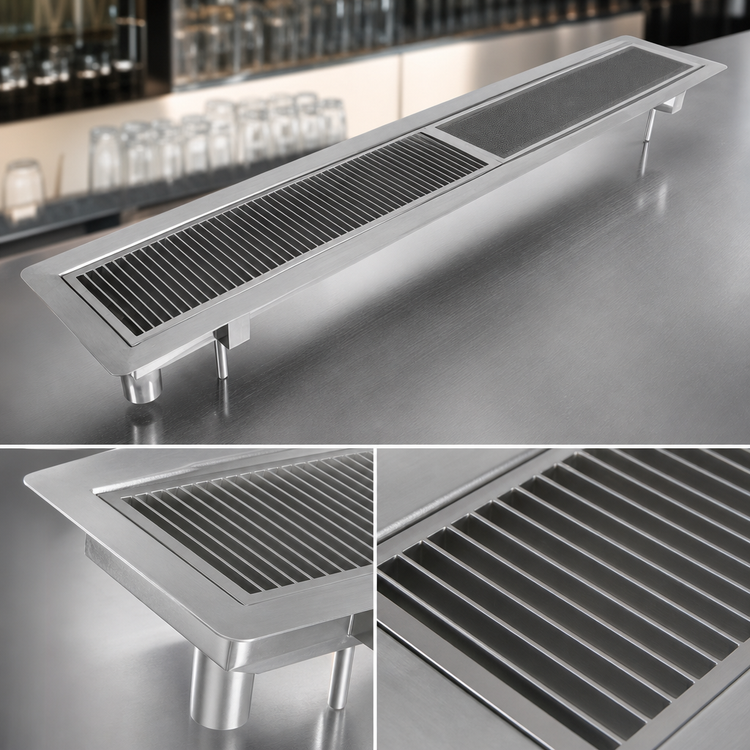 Product image #3 for 72-Inch Urn Trough with Drip Plate, T-304 Stainless Steel