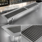 Thumbnail image #3 for BK Resources BK-URTR-72 72-Inch Urn Trough, Removable Drip Plate, T-304 Stainless Steel, Flush Mount