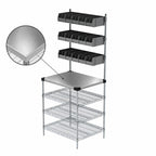 Thumbnail image #3 for Metro Chain Reaction CR2430DTPOS Drive-Thru POS & Staging Work Station, 30 x 24 x 74 in, 304 Stainless Steel Top, 15 Overhead Bins