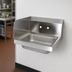 Thumbnail image #3 for BK Resources 14 x 10 Wall-Mount Hand Sink with Left Side Splash, 4 in. O.C. Splash Mount, Marine Edge, 304 Stainless Steel
