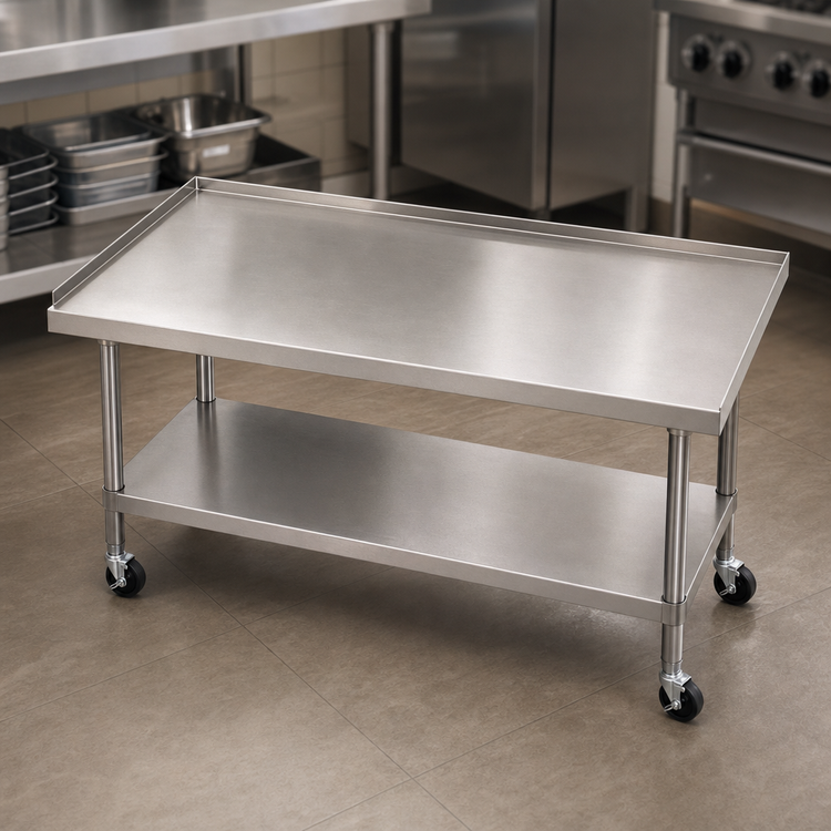 Product image #3 for Advance Tabco Stainless Steel Equipment Stand with Adjustable Undershelf and Casters, 24 x 30 x 25 Inches