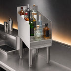 Thumbnail image #3 for Krowne Silver Series 18-12RD 4-Step Freestanding Stainless Steel Raised Liquor Display, 12-Inch Wide, 3-Inch Backsplash