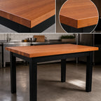 Thumbnail image #4 for John Boos Rouge et Noir RN-C6030 60-Inch x 30-Inch x 35-Inch Commercial Island Work Table with 1-1/2-Inch Edge Grain American Cherry Top, Black Base