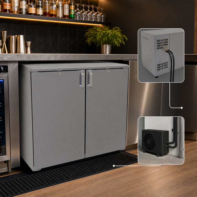 Product image #3 for Glastender One-Zone Pass-Thru Remote Refrigeration Back Bar Cooler, 40-Inch, Two-Section