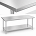 Thumbnail image #3 for Duke 72 x 36 Inch Stainless Steel Work Table with Undershelf, Flat Top