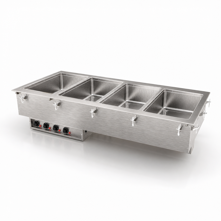 Product image #3 for Vollrath 4-Well Drop-In Electric Hot Food Well with Auto-Fill, Marine Grade Stainless Steel Wells, 240V