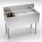 Thumbnail image #3 for Krowne Royal Series KR19-M42R-10 42-Inch Stainless Steel Underbar Combination Ice Bin with Right-Side Ice Bin, Bottle Storage & 10-Circuit Cold Plate