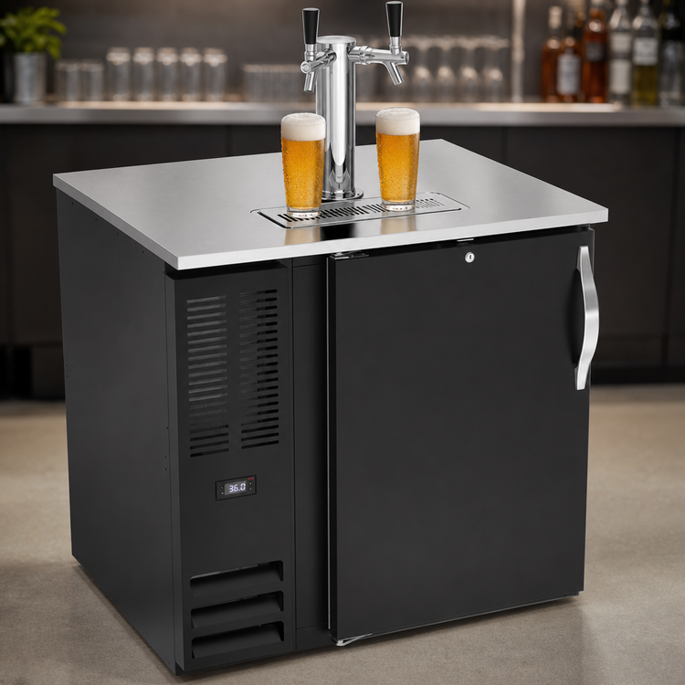 Product image #3 for Beverage-Air DD36HC-B 36-Inch Direct Draw Beer Dispenser with Solid Door, Single Tower and Dual Faucets