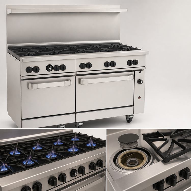 Product image #3 for Wolf Challenger XL 60-Inch Gas Restaurant Range with 10 Open Burners and 2 Standard Ovens