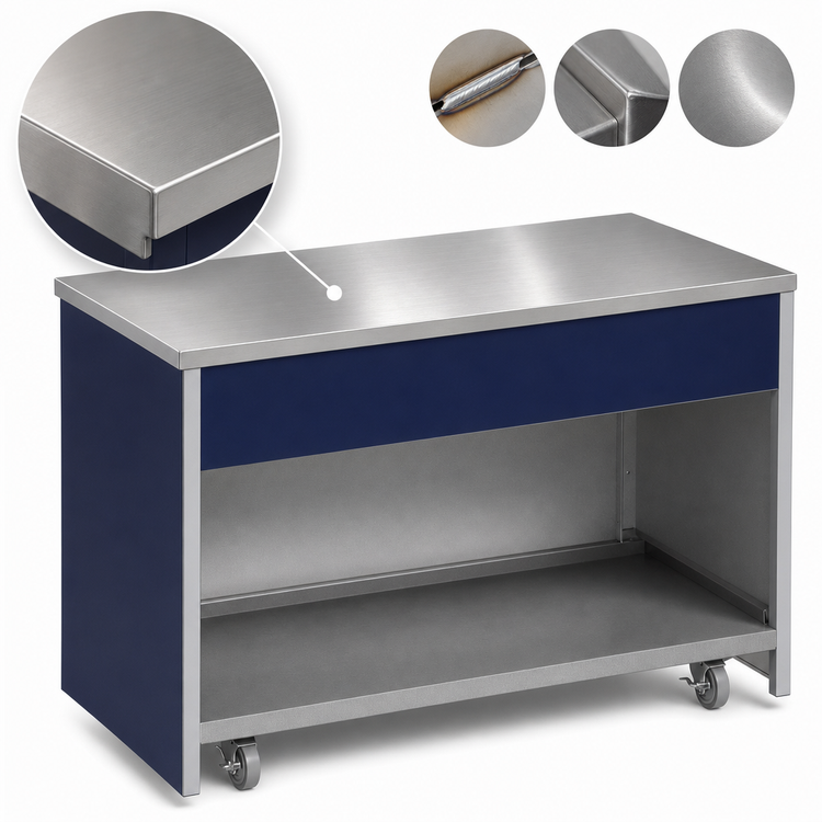 Product image #3 for Atlas Metal INFFT-6 91-1/2" Mobile Modular Solid Top Utility Station