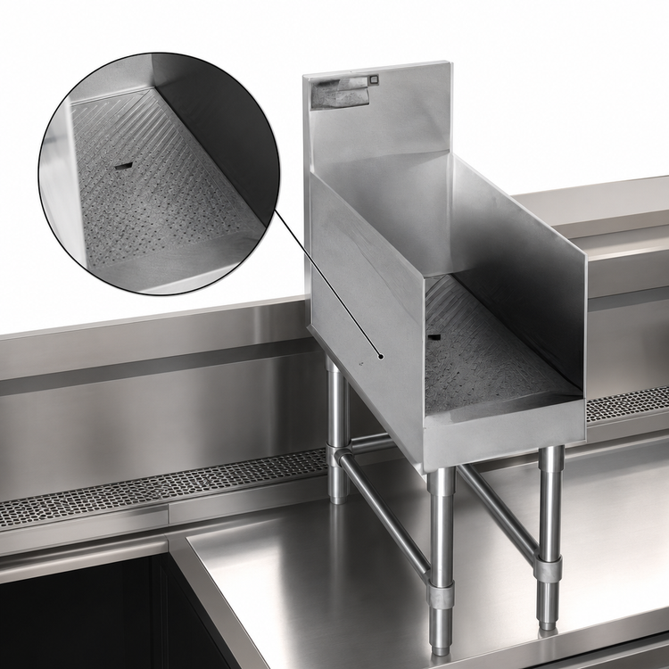 Product image #3 for Eagle Group Spec-Bar Recessed Workboard with Perforated Stainless Steel Insert and Drain, 36-Inch W x 24-Inch D