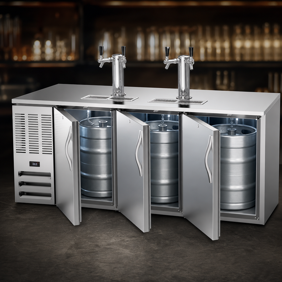 Three-Door Beer Dispenser Cabinet