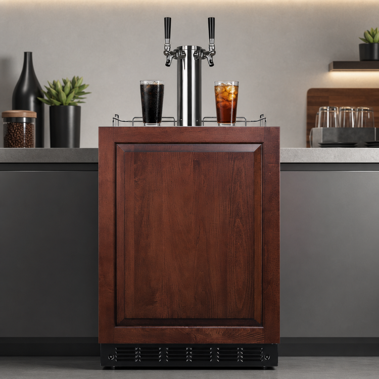 Product image #3 for Summit Commercial 24-Inch Dual-Tap Panel-Ready Cold Brew Coffee Kegerator, 5.3 Cu. Ft.