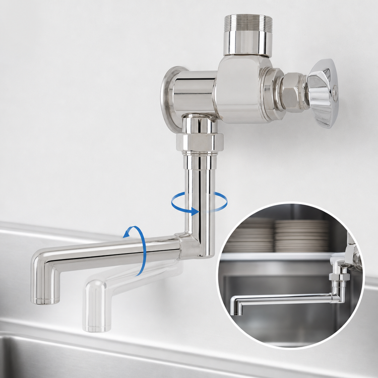 Product image #3 for Fisher Brass Add-On Faucet with 2-Part Swivel Spout and 4-Inch Riser