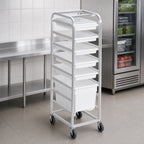 Thumbnail image #4 for Channel Manufacturing PBA708 Aluminum 8-Level Poly Box Rack Cart for 18 x 26 or 18 x 13 Boxes
