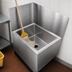 Thumbnail image #3 for John Boos Stainless Steel Mop Sink Wall Guard, Rear & Right, for 28 x 20 Inch Mop Sink, 27-Inch High