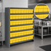Thumbnail image #3 for Quantum Heavy-Duty Closed Wire Shelving Unit with 7 Shelves and 54 Bins, 36 x 18 x 39 Inches