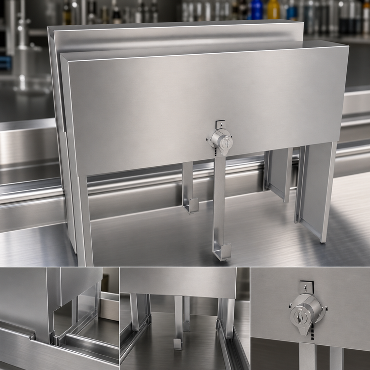 Product image #3 for Glastender DSRC-15 Double Speed Rail Locking Cover, 15-Inch Stainless Steel