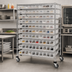 Thumbnail image #3 for 48-Inch x 12-Inch x 74-Inch Chrome Plated Stationary Wire Shelving System with 12 Shelves and 110 Bins