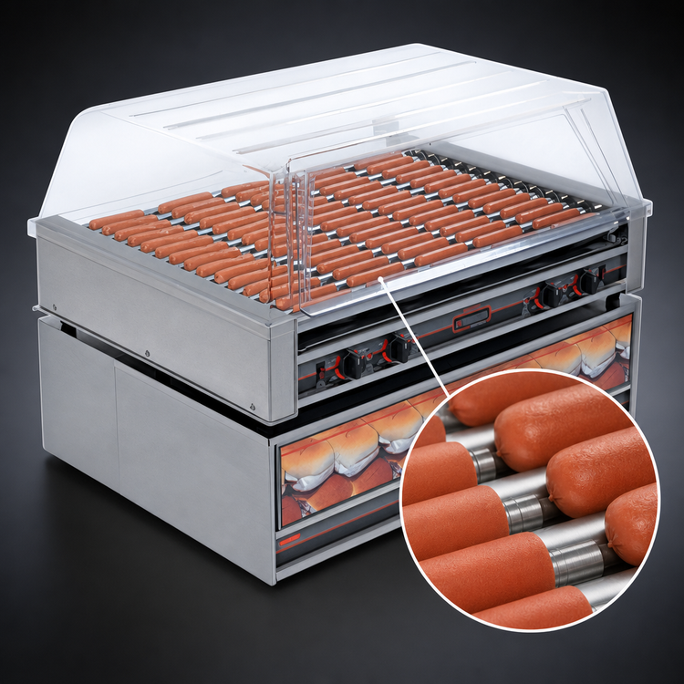 Product image #3 for Roll-A-Grill 16-Roller Hot Dog Grill, 75-Dog Capacity, 120V