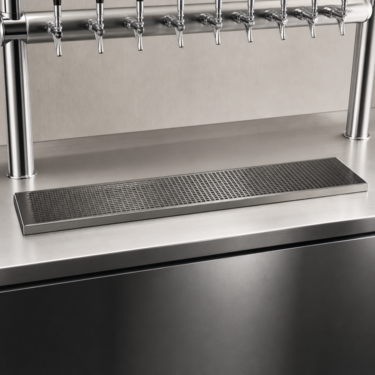 Product image #3 for Micro Matic 45 Inch Surface Mount Stainless Steel Drip Tray Trough with Perforated Screen