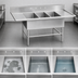Thumbnail image #3 for Advance Tabco Regaline Super Size 3-Compartment Fabricated Sink with Left and Right Drainboards, 108-Inch Long