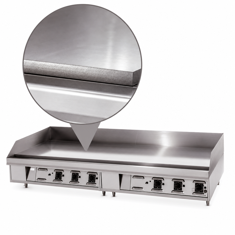Product image #4 for 72-Inch Countertop Gas Griddle with 1-Inch Chrome Plate and Electric Snap-Action Thermostats