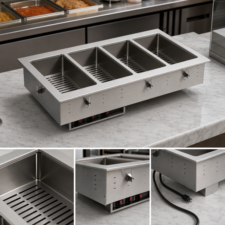 Product image #3 for Vollrath 3-Well Drop-In Electric Dry Hot Food Well with Thermostatic Controls, 120V