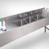 Thumbnail image #3 for 84-Inch Stainless Steel 3-Compartment Underbar Sink and Ice Bin Combo with Left-Side Ice Bin and Deck-Mount Faucet