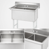 Thumbnail image #3 for Advance Tabco Special Value Series 2-Compartment Fabricated Sink, 24 x 24 x 14 Inch Bowls, No Drainboards, 16 Gauge 304 Stainless Steel