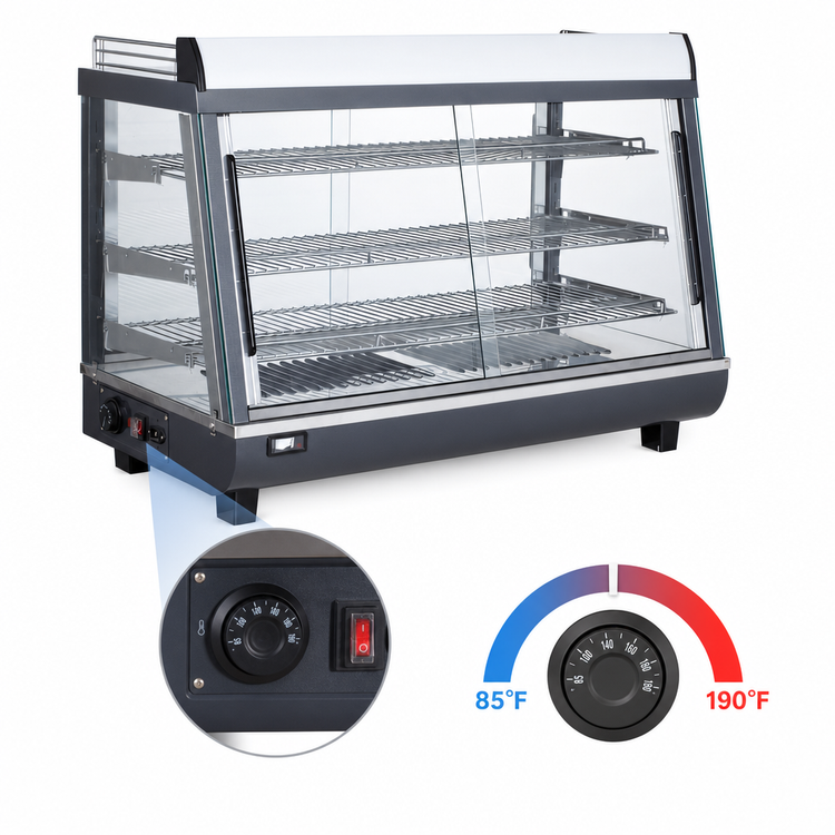 Product image #3 for BakeMax Titan Series 36 Inch Countertop Heated Warmer/Display Case, Full/Self Service