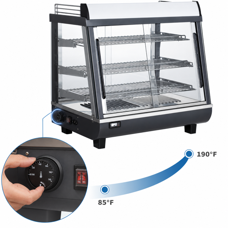 Product image #3 for BakeMax Titan Series 27-Inch Countertop Heated Display Case, Full/Self-Service