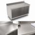 Thumbnail image #3 for John Boos Stainless Steel Work Table with Open Front Cabinet Base and 5-Inch Backsplash, 72 x 24 Inches