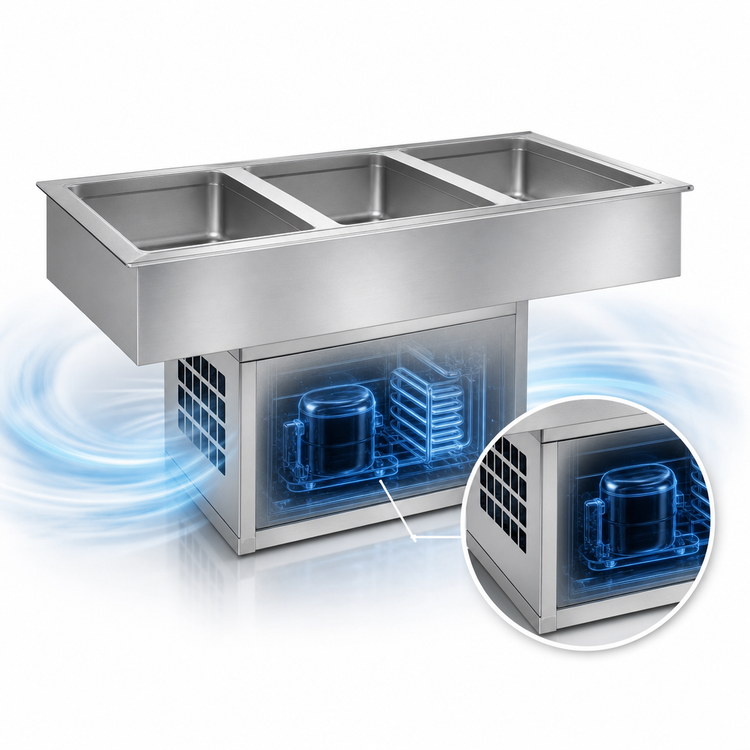 Product image #3 for Atlas Metal WCM-2 2-Pan Full-Size Refrigerated Drop-In Cold Well