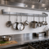 Thumbnail image #3 for John Boos Wall-Mounted Stainless Steel Single-Bar Commercial Pot Rack with 9 Double Hooks, 108 Inch Wide