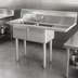 Thumbnail image #3 for Omcan USA 2-Compartment Pot Sink with Right-Hand Drainboard, 18-Gauge 304 Stainless Steel