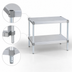 Thumbnail image #3 for New Age Stationary Modular Aluminum Equipment Stand with 2 Adjustable Solid Shelves, 42 x 15 x 24 Inches