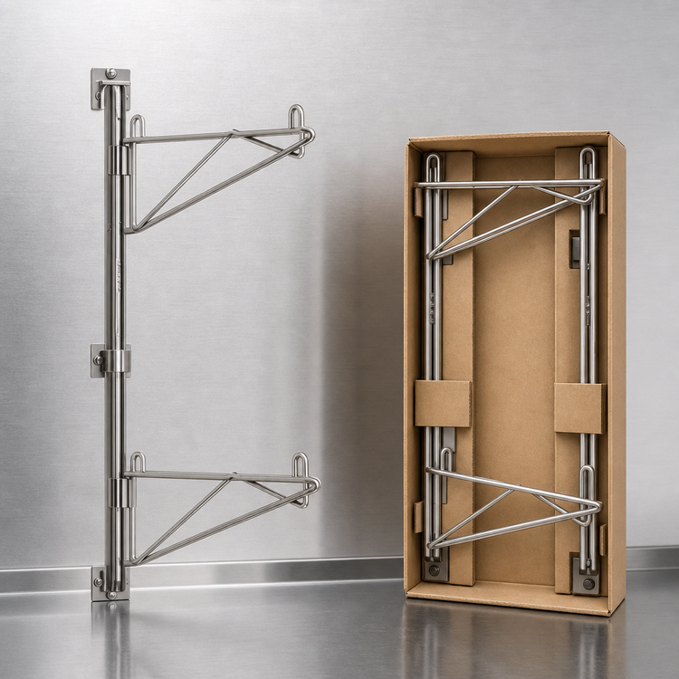 Product image #3 for Eagle Adjustable Post Wire Wall Mount End Unit for 21-Inch Deep Shelves, 33-Inch Posts, Stainless Steel