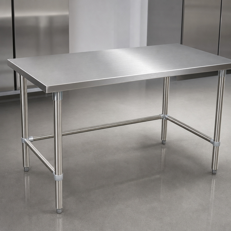 Product image #3 for John Boos Stallion 84-Inch x 36-Inch 300 Series Stainless Steel Flat Top Work Table with Stallion Safety Edge