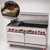Thumbnail image #3 for American Range 60-Inch Commercial Gas Restaurant Range with 12-Inch Griddle, 8 Open Burners, and 2 Convection Ovens