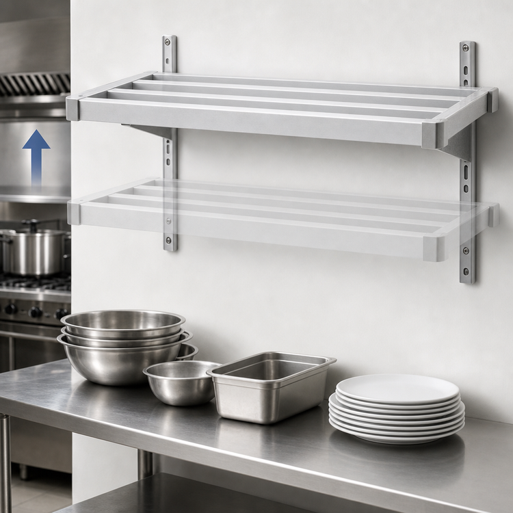 Product image #4 for Heavy Duty Adjustable Wall-Mounted Shelf, 24 x 60 Inches, Aluminum