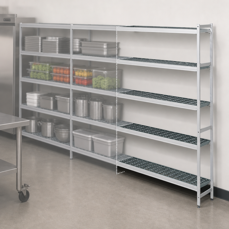 Product image #3 for Fermostock 5-Tier Polymer Shelving Expansion Kit, 31 Inch Wide x 22 Inch Deep x 83 Inch High